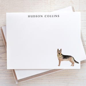 German Shepherd Stationery, German Shepherd Gifts, Personalized Dog Notecards, Dog Note Cards and Envelopes, Gift for Dog Lover