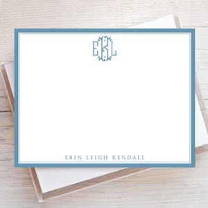 Personalized Monogram Stationery, Notecard Set for Women, Initial Note Cards and Envelopes