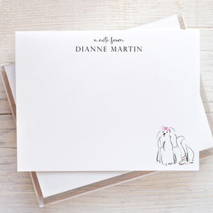 Maltese Stationery, Maltese Gifts, Personalized Dog Notecards, Dog Note Cards, Gift for Dog Lover
