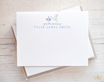 Teddy Bear Baby Shower Thank You Card, Boy Baby Shower Thank You Notes, From the Nursery of Stationery, Teddy Bear Stationery, Baby Boy Note