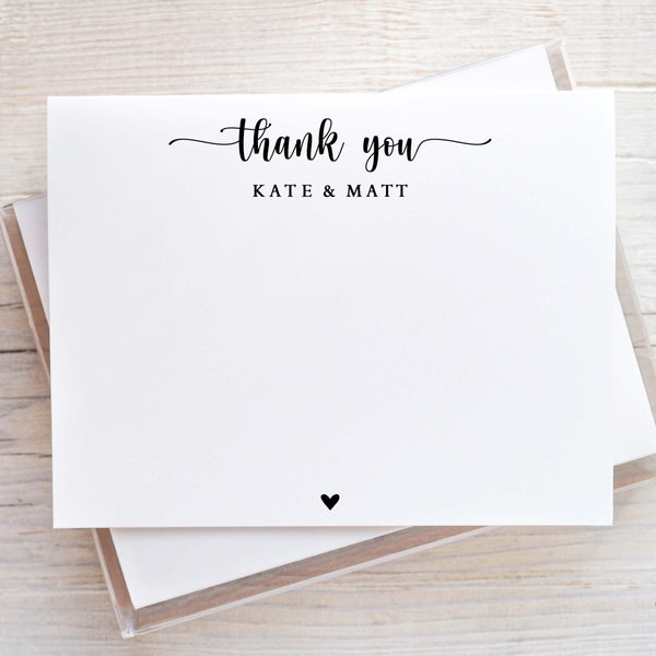 Flat or Folded, Personalized Stationery for Couples, Newlyweds Stationary, Wedding Thank You Notes, Couple Thank You Cards