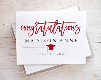 Personalized Graduation Card, Custom Congrats Grad Card, Class of 2026, High School or College