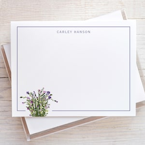 Flower Note Cards, Personalized Stationery Ships Fast, Feminine Stationary