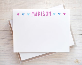 Personalized Girls Stationery | Girl Stationery Set | Cute Girl Stationery | Heart Stationery | Custom Stationary | Cute Stationary