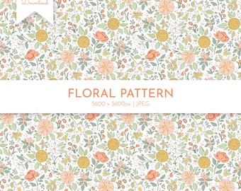Ditsy Floral Seamless Pattern: a Liberty Style Fabric Design of Tiny Flowers on White Background for Commercial Use (Non-exclusive License)