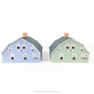 New England Paper Village: een set van twee afdrukbare miniatuurhuizen PDF-download. afbeelding 5