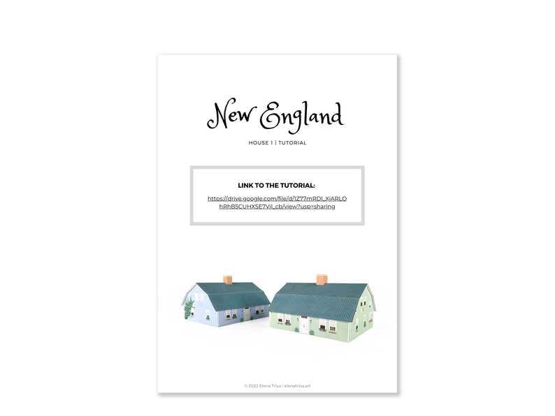 New England Paper Village: een set van twee afdrukbare miniatuurhuizen PDF-download. afbeelding 8