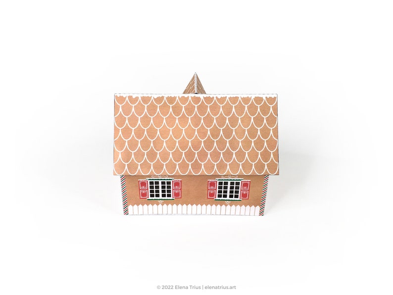 Printable Gingerbread House: a DIY Christmas ornament PDF download. image 3