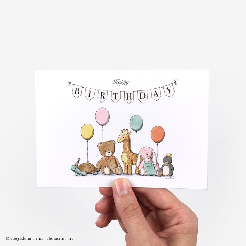 Printable birthday card: an instant download greeting card with a DIY matching envelope PDF download. image 4