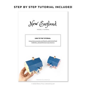 New England paper village: a set of two printable miniature houses PDF download. image 7
