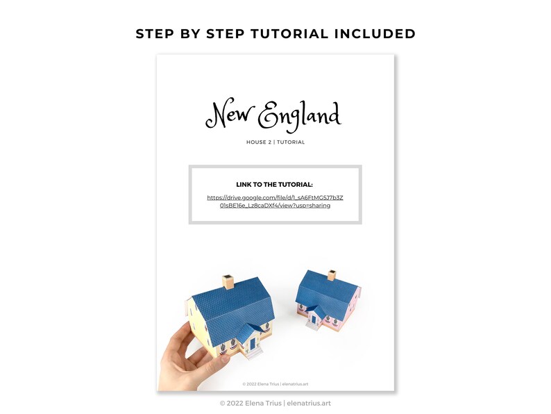 New England paper village: a set of two printable miniature houses PDF download. image 7