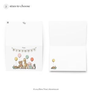 Birthday Card Illustrated Greeting Card Children's Birthday Cute Birthday Card image 2