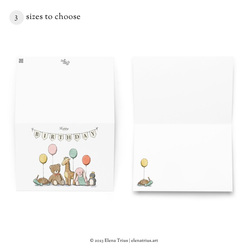 Birthday Card Illustrated Greeting Card Children's Birthday Cute Birthday Card image 2