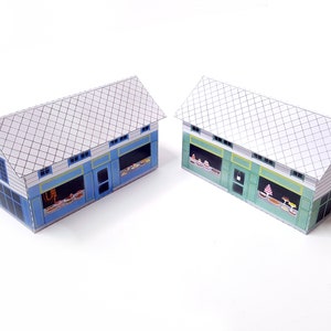 Nordic Village paper models: a set of two printable miniature shops PDF download. image 3