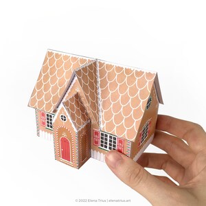 Maison en pain d'épice imprimable : une décoration de Noël DIY téléchargement PDF. image 4