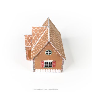 Printable Gingerbread House: a DIY Christmas ornament PDF download. image 2