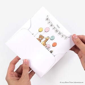 Printable birthday card: an instant download greeting card with a DIY matching envelope PDF download. image 2