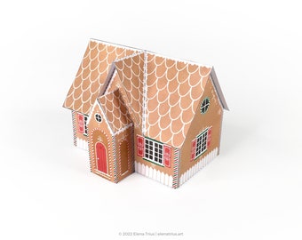 Printable Gingerbread House: a DIY Christmas ornament (PDF download).