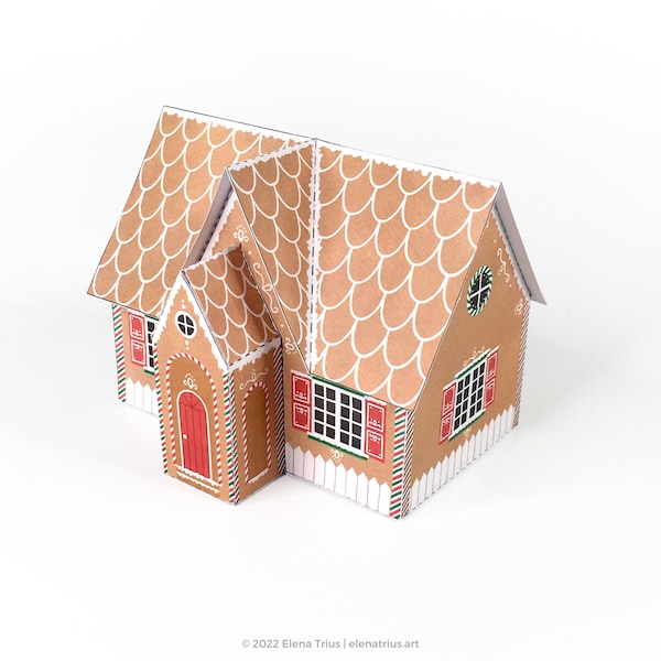 Printable Gingerbread House: a DIY Christmas ornament (PDF download).