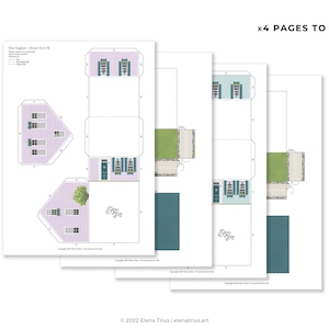 New England paper village: a set of two printable miniature houses PDF download. image 6