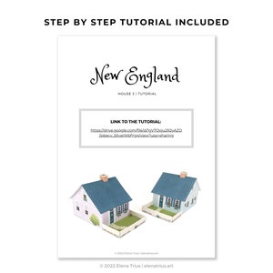 New England paper village: a set of two printable miniature houses PDF download. image 7