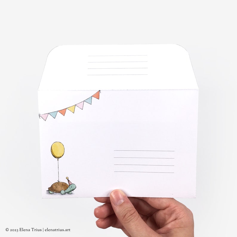 Printable birthday card: an instant download greeting card with a DIY matching envelope PDF download. image 3