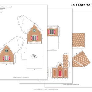 Maison en pain d'épice imprimable : une décoration de Noël DIY téléchargement PDF. image 5