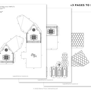 Maison en pain d'épice imprimable : une décoration de Noël DIY à colorier téléchargement PDF. image 5