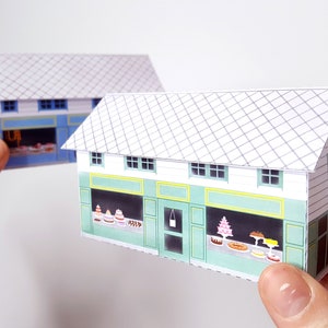 Nordic Village paper models: a set of two printable miniature shops PDF download. image 4