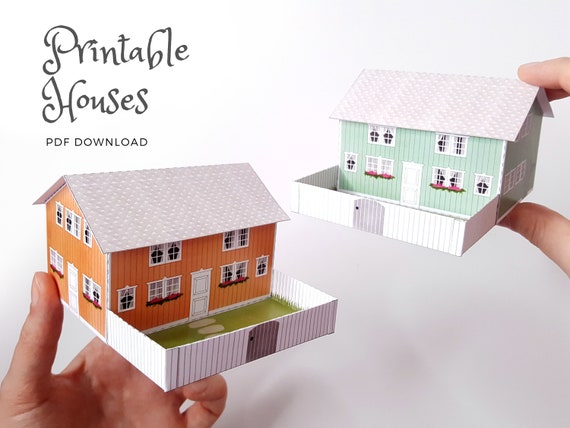 Printable Paper Houses A set of paper models to enjoy | Etsy