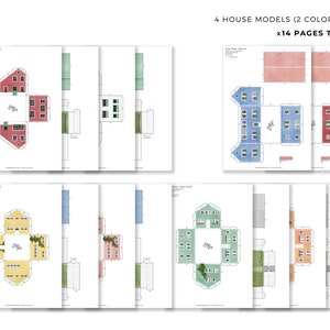 Town Diorama Paper Crafting Set: A DIY Printable Model of a Miniature Village for Holiday Home Decor and Childrens School Projects image 7