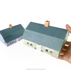 New England Paper Village: een set van twee afdrukbare miniatuurhuizen PDF-download. afbeelding 6