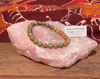 Unakite - beaded bracelet - psychic vision & overall well being