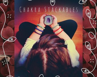 Chakra Natural Gemstone Bracelet Stackables  | All Sizes | 2XL,  XL, Large, Medium, Small, XS | Strong Elastic | Healing Crystals | USA