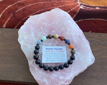 Planet Gemstone Bracelet  | All Sizes! | 2XL,  XL, Large, Medium, Small, XS | Healing Crystals | Science Fiction | Geek Gift