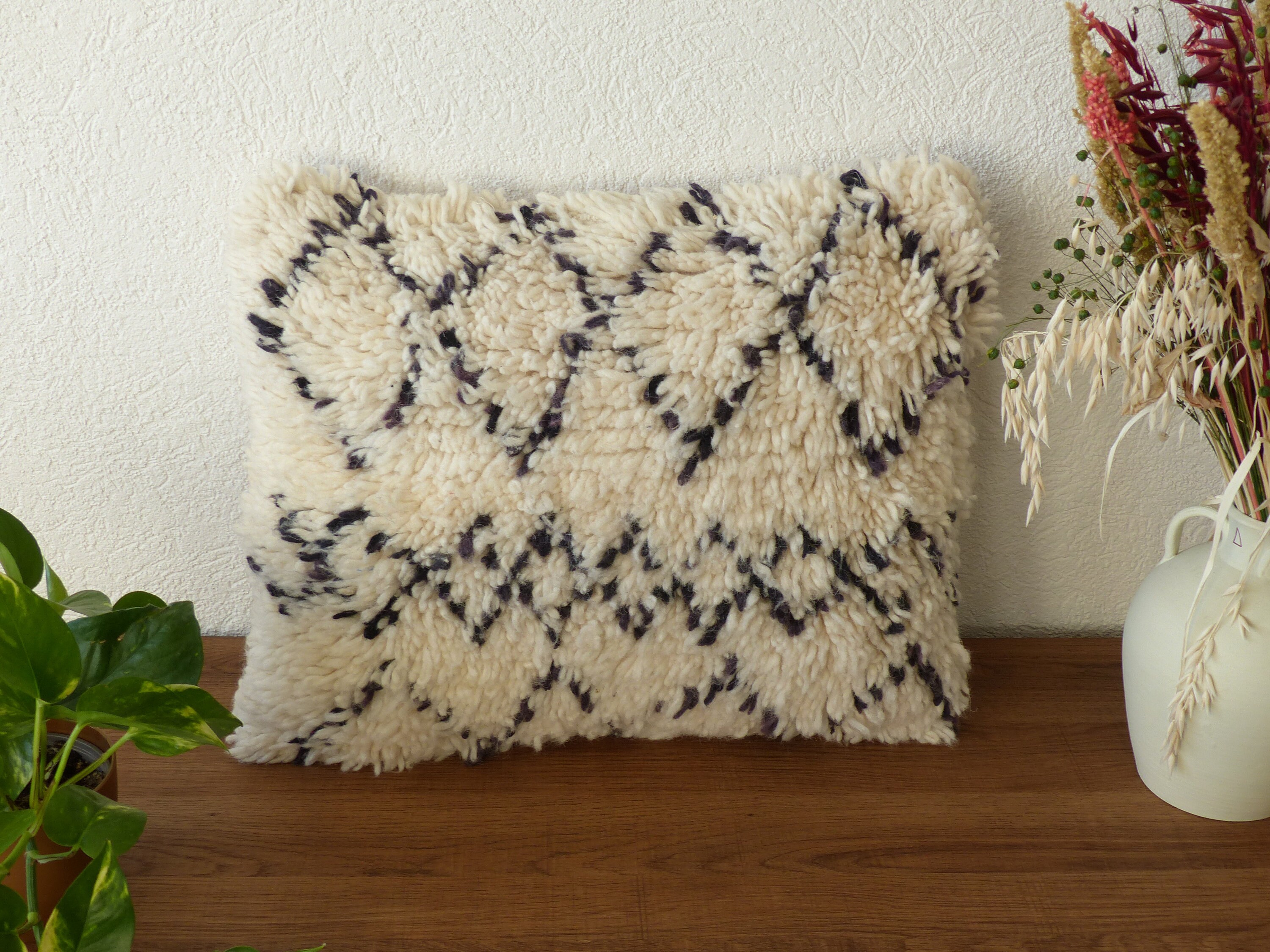 Coussin Béni Ouarain Berbère en Laine Décoratif