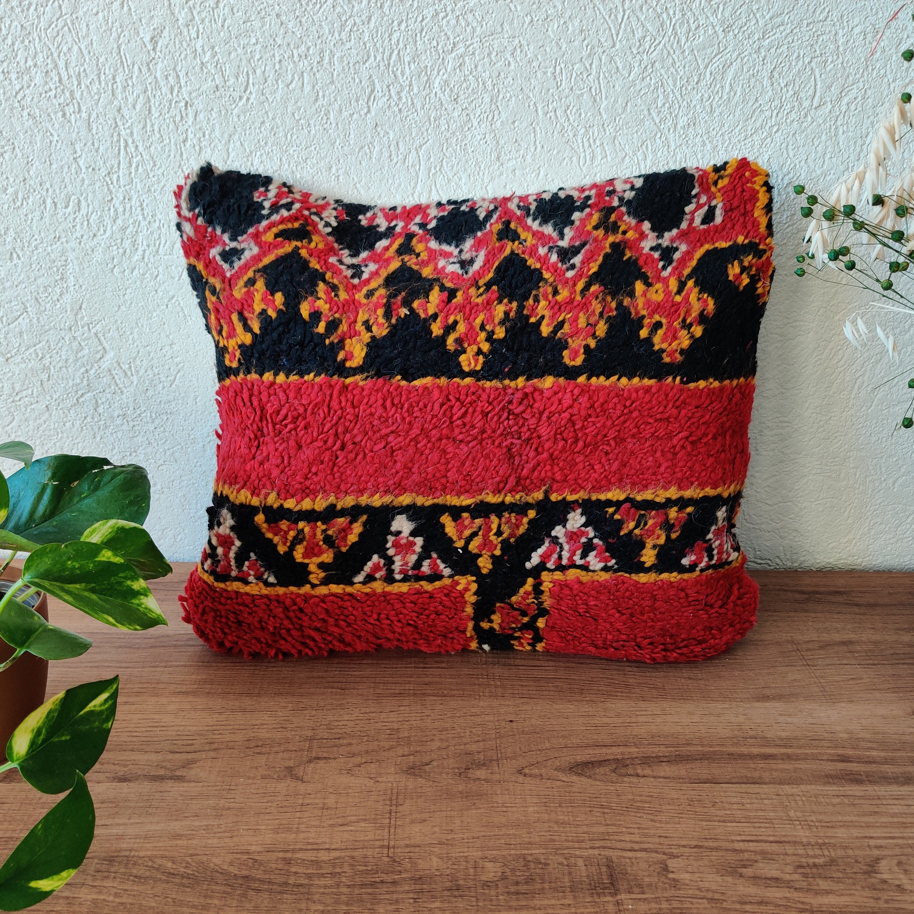 Coussin Bohème Marocain en Laine Fait-Main