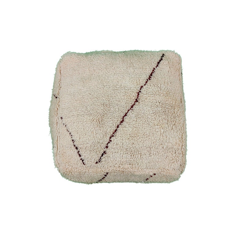 grand pouf berbere blanc et rouge, xxl, marocain en laine, coussin de méditation, sol carré