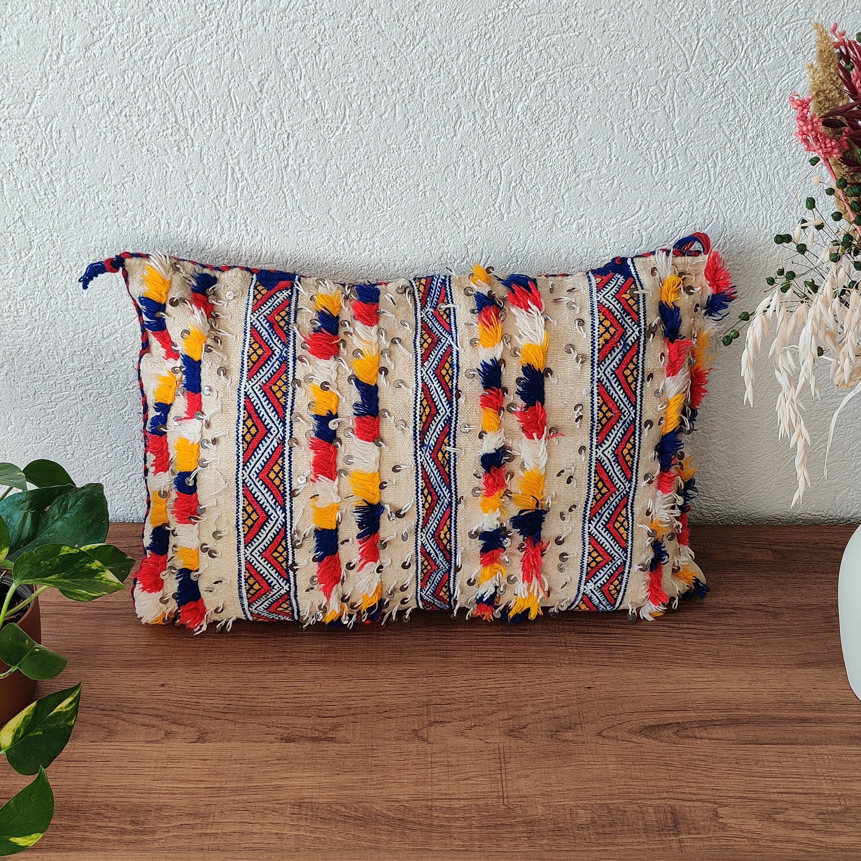 Coussin Berbère Handira Vintage Décoratif