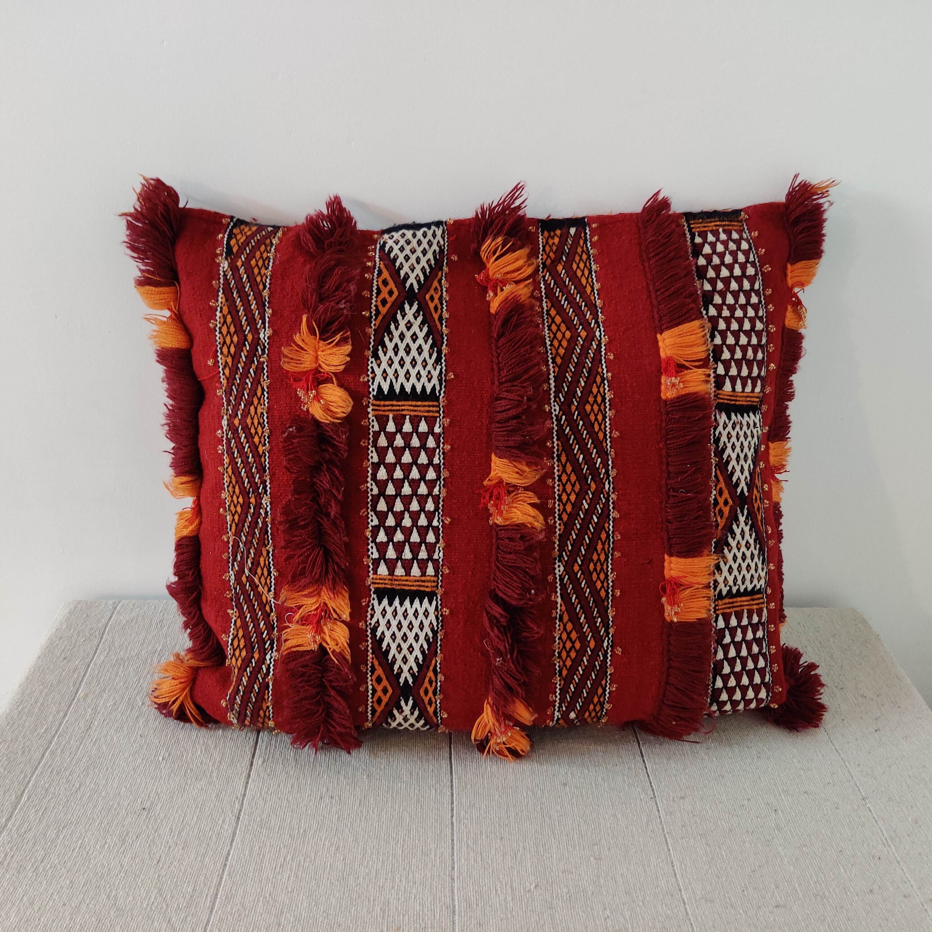 Coussin marocain rouge