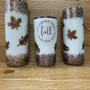 Fall theme tumblers and drinkware