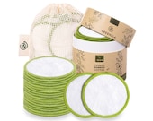 Greenzla Reusable Makeup Remover Pads (20 Pack) With Washable Laundry Bag And Round Box 100 Organic Bamboo Cotton Pads For All Skin Types