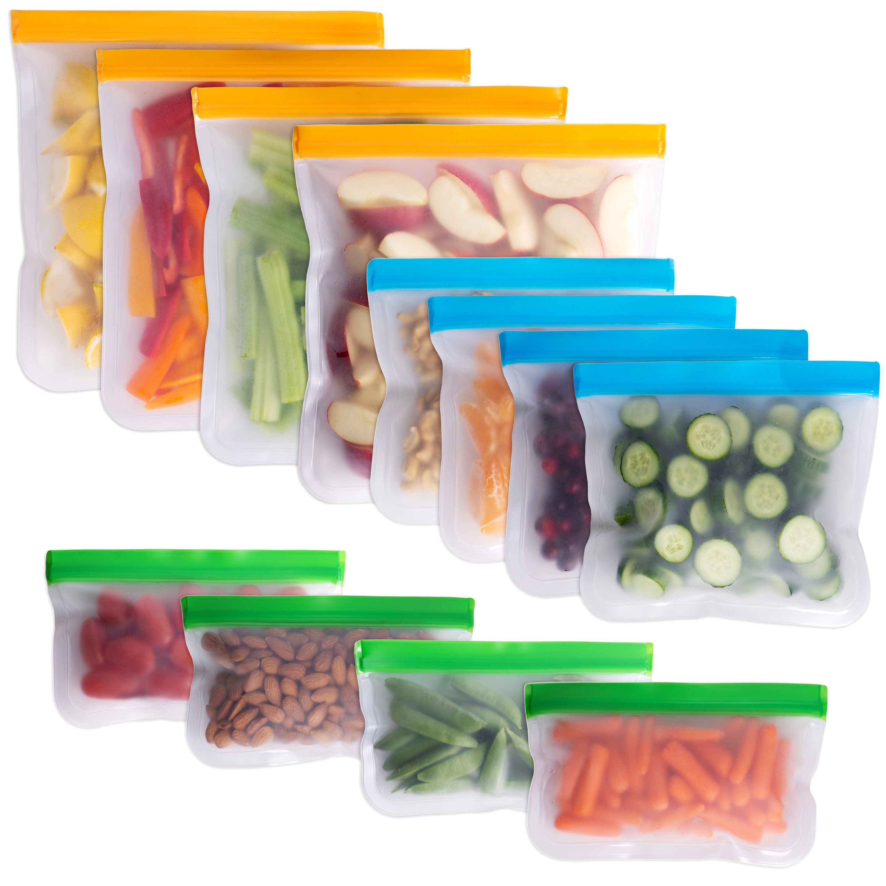 Greenzla Reusable Gallon Bags 8 Pack Extra THICK Reusable Freezer Bags BPA  Free, Easy Seal & LEAKPROOF Food 