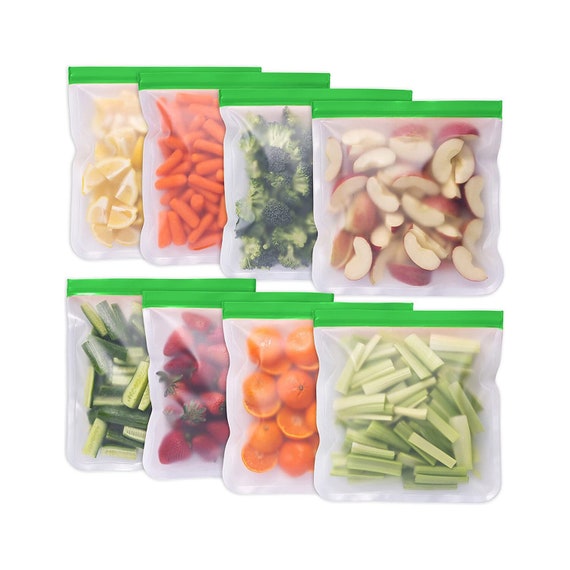 Reusable Storage Bags 5 Pack, BPA Free Reusable Freezer Bags, Small  Silicone Food Bags, Reusable Sandwich Bags, Reusable Gallon Bags for Food