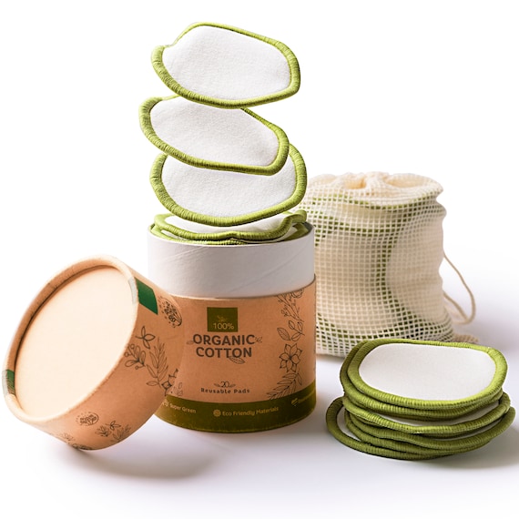Greenzla Reusable Makeup Remover Pads With Washable Laundry Bag And Round Box for Storage 20 Pack Eco-Friendly Reusable Cotton Pads 100/% Organic Bamboo Cotton Rounds For All Skin Types