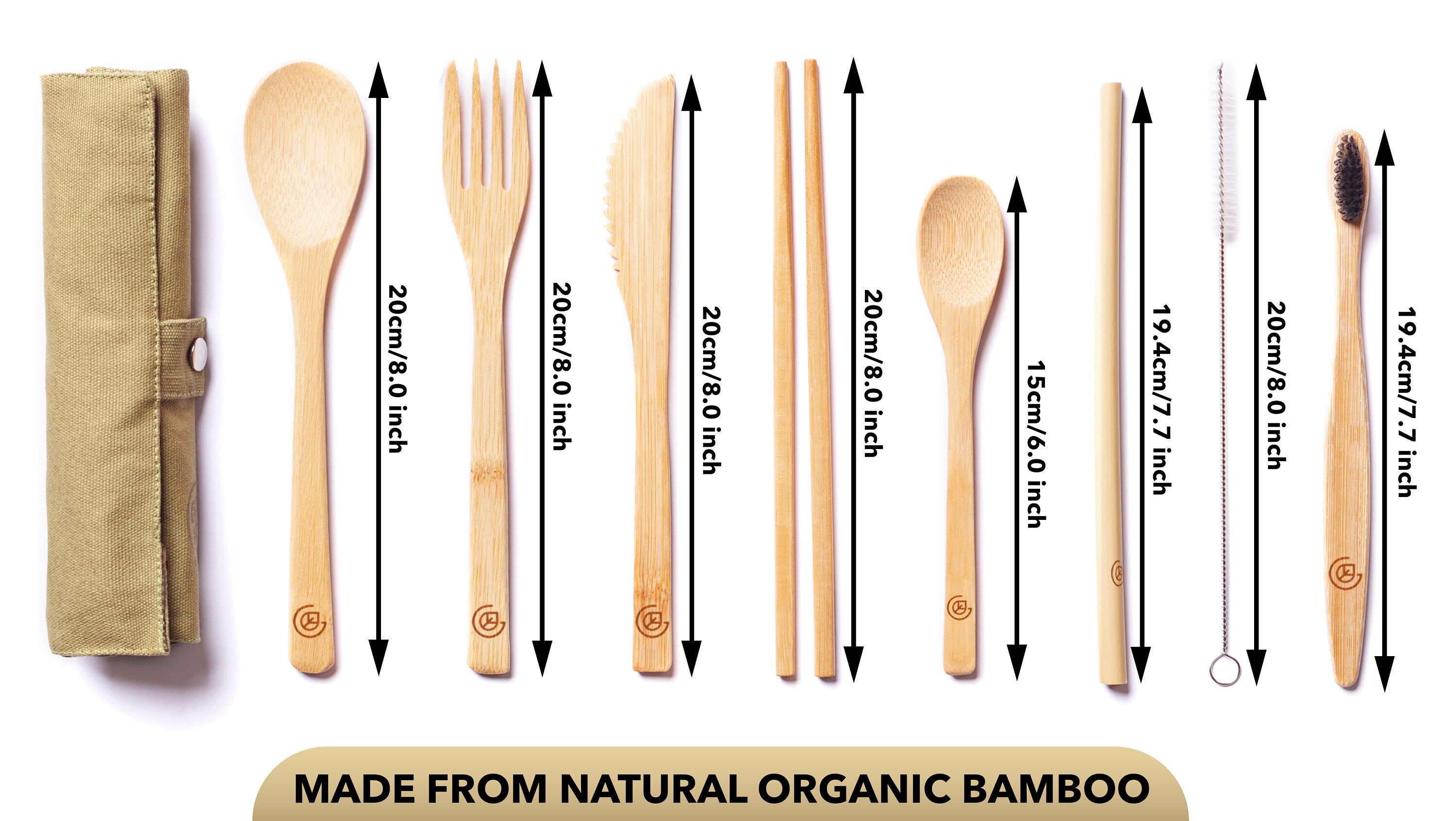 Greenzla 2pack Bamboo Utensils Set Ecofriendly Reusable Etsy