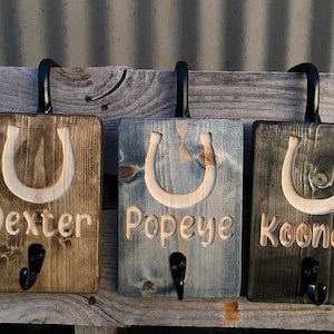 Horse Tack Holder Personalized, Horse Lover Gift, Sturdy Stall Hanging Hardware.