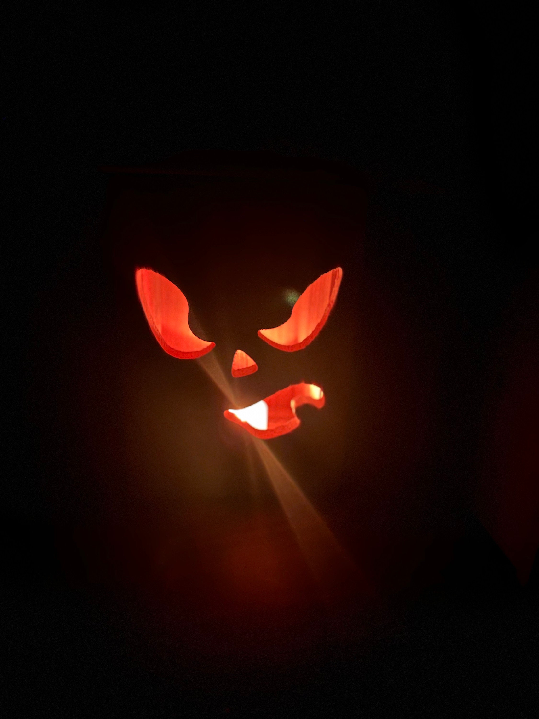 Halloween Jack-O-Lantern Wood Decor! LED “Flickering Flame” Candle & Battery Included!