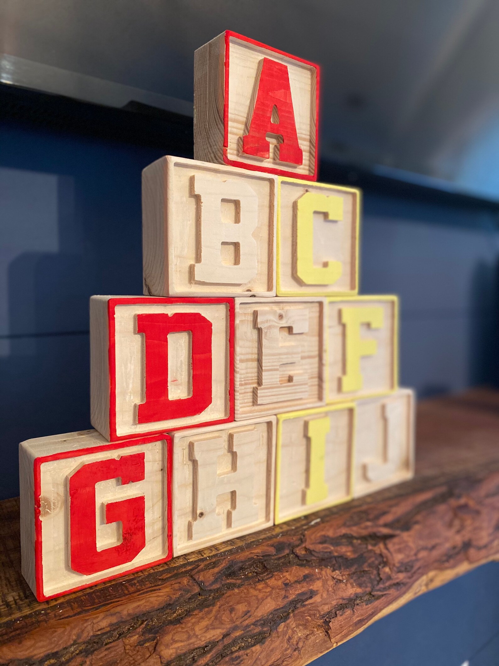 Large Custom Wood Letter Blocks Names Toy Alphabet and Etsy