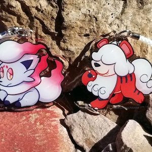 Hisuian Growlithe and Zorua 2&quot; Acrylic Charms